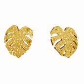 Monstera Leaf Earring Posts, Jewelry Findings, KLS LKM-2760 - 0,50 10x11,2mm