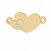 Heart with Diamond Pendant, Silver Jewelry, LKM-2791 - 0,80 8,7x17 mm