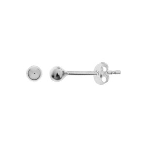 Pallo-korvakorutappi ja taustakappale, 3mm, koruosat, KL-303 KLSB