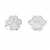 Hundepfoten-Ohrstecker, Ohrringteile, Silberschmuck, KLS LKM-2729 - 0,50 7x8,7 mm