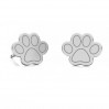 Hundepfoten-Ohrstecker, Ohrringteile, Silberschmuck, KLS LKM-2729 - 0,50 7x8,7 mm