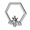 Bienen-Anhänger mit Swarovski-Kristall, Silberschmuck, ODL-00830 ver.2 13,9x15 mm