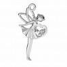 Fairy Pendant with Swarovski, Jewelry Findings, ODL-00831 ver.2 17,5x25,5 mm 
