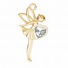 Fairy Pendant with Swarovski, Jewelry Findings, ODL-00831 ver.2 17,5x25,5 mm 