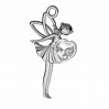 Fairy Pendant with Swarovski, Jewelry Findings, ODL-00831 ver.2 17,5x25,5 mm 