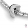 Silver Beads, Moon, Jewelry Findings, ODL-00841 5,6x9,2 mm