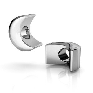 Hopeahelmet, kuu, koruosat, ODL-00841 5,6x9,2 mm