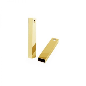 Rectangular Silver Tube Pendant with Hole, Silver Jewelry, RURK-010 8x35 mm 