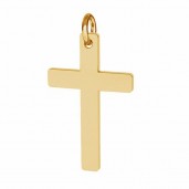Cross Pendant with Jump Ring, Silver Jewelry, J-LKM-2034 - 0,40 12x23 mm