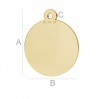 14K Gold AU 585, Pendant, 12mm, Jewelry Findings, LKZ-00480 - 0,30 mm