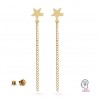 Star Earring Posts with Eyelet, Jewelry Findings, KLS LKM-2612 - 0,50 9x10,3 mm