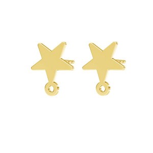 Star Earring Posts with Eyelet, Jewelry Findings, KLS LKM-2612 - 0,50 9x10,3 mm Star Earring Posts with Eyelet, Jewelry Findings, KLS LKM-2612 - 0,50 9x10,3 mm