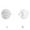 Sonne und Mond Ohrstecker, Ohrringteile, Silberschmuck, KLS LKM-3004 - 0,50 10x10 mm (L+P) 