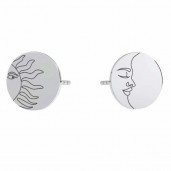 Sun and Moon Earrings, Jewelry Findings, Earring Findings, KLS LKM-3004 - 0,50 10x10 mm (L+P) 