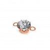 Anhänger mit 9mm Zirkonia, Verbinder, Silberschmuck, Schmuckteile, 9MM ROUND ZIRCON CON 2