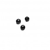 ROUND Beads, Black Spinel 3 MM, puolijalokivi
