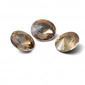 Round crystal 12mm, RIVOLI 12 MM IRIDESCENT GOLD, GAVBARI 
