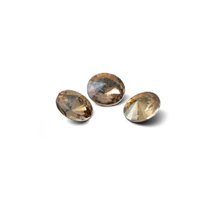 Round Crystal 6mm, RIVOLI 6 MM IRIDESCENT GOLD, GAVBARI 