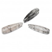 ICICLE Pendant Black Rutile 30 MM, Semi-Precious Stone
