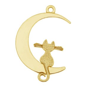 Kissa kuussa riipus, hopeakorut, koruosat, LK-0489 - 08 14,9x22 mm Kissa kuussa riipus, hopeakorut, koruosat, LK-0489 - 08 14,9x22 mm