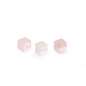 Cube Light Rose Jade 6 MM GAVBARI, semi-precious stone