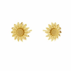 Sonnenblume-Ohrstecker, Ohrringteile, Silberschmuck, KLS ODL-00907 10x10 mm