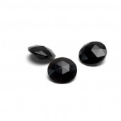 ROSE CUT / RIVOLI Onyx Black 12 MM GAVBARI, semi-precious stone