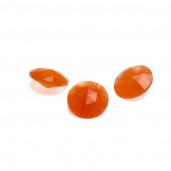 ROSE CUT / RIVOLI Jadeite Orange 12 MM GAVBARI, Halbedelstein