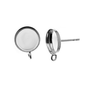 Ohrstecker Basis, 10mm, Gießharzschmuck, Ohrringteile, Silberschmuck, CON1 KLS FMG-R - 1,30 10 mm