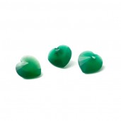 HEART Dark Green Jade 10 MM GAVBARI, semi-precious stone