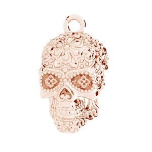 Mexikanische Totenkopf, Silberschmuck, Calavera, OWS-00114 10,5X17,6 MM