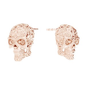 Mexikanische Totenkopf Ohrstecker, Silberschmuck, Calavera, KLS OWS-00115 7X10 MM