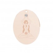 Pendant with Crystal, Yoga, Jewelry Findings, LKM-3059 - 0,50 20X25 MM VER.2