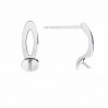 Ohrstecker Basis, Perle, Silberschmuck, Schmuckteile, KLS ODL-00762 4,6x13 mm