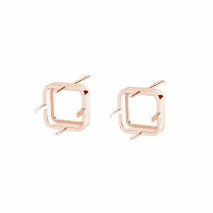Earrings, Stone Setting, Square, 8mm, Jewelry Findings, KLS ODL-01010 9,2x9,2 mm Earrings, Stone Setting, Square, 8mm, Jewelry Findings, KLS ODL-01010 9,2x9,2 mm