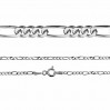 Figaro Chain, Silver Chain,  FD 50 (40-60 cm)