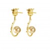  Earrings with Pearl, Earring Findings, KLS ODL-00192 15,5x24 mm