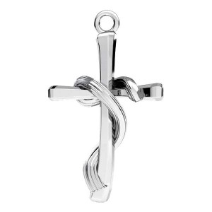 Risti-riipus, hopeakorut, koruosat, ODL-01040 16,3x27,8 mm