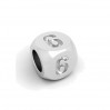 Noppa-riipus, hopeakorut, koruosat, CUBE 6 4,8x4,8 mm