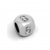 Noppa-riipus, hopeakorut, koruosat, CUBE 6 4,8x4,8 mm