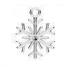 Schneeflocke-Anhänger mit Kristall, Schmuckteile, Silberschmuck, ODL-01124 13,5x18 mm ver.2