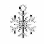 Snowflake Pendant with Crystal, Jewelry Findings, Silver Jewelry, ODL-01124 13,5x18 mm ver.2