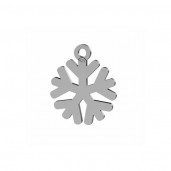 Snowflake Pendant with Crystal, Jewelry Findings, Silver Jewelry, LKM-3238 - 0,50 10x12,5 mm