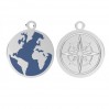 Globus-Anhänger, Giessharz, Schmuckteile, Silberschmuck, ODL-01192 16,8x20 mm ver.2