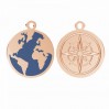 Globus-Anhänger, Giessharz, Schmuckteile, Silberschmuck, ODL-01192 16,8x20 mm ver.2