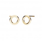 Circle Earrings, 14K Gold AU 585, Gold Jewelry, KLS-33 1,1x3,5 mm