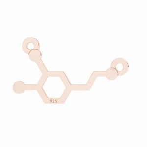 Dopamine, chemische Formel Anhänger, Silberschmuck, LKM-3248 - 05 14,2x18,6 mm