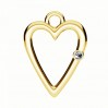 Heart Pendant, Jewelry Findings, Silver Jewelry, ODL-01097 10,8x15 mm ver.2