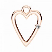 Heart Pendant, Jewelry Findings, Silver Jewelry, ODL-01097 10,8x15 mm ver.2
