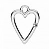 Heart Pendant, Jewelry Findings, Silver Jewelry, ODL-01097 10,8x15 mm ver.2